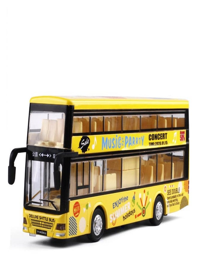 Ixora Plastic Kids Metal Bus Toy Die-Cast Double Decker Metal Bus 7.5 inch Luxury Bus 4 Wheel with 2 Openable Doors & Light Music (Multi Color) (c) - Image 2